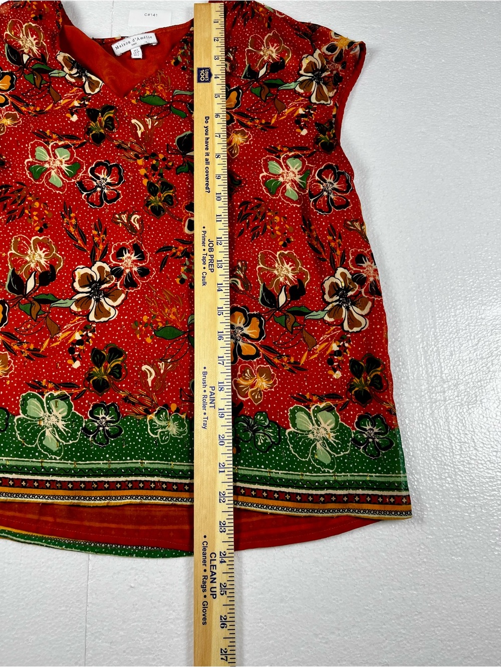 Maison d’Amélie Paris Floral Blouse Top Size Small Red Multicolor - sku 141 - Picture 5 of 8
